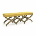 D2D Technologies 57 x 19 Judith Bench, Natural & Yellow Raw Silk D23286738